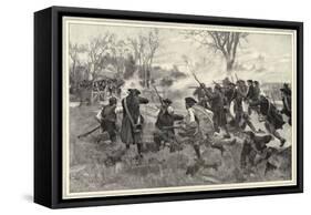 The Fight at Concord Bridge-F.c. Yohn-Framed Stretched Canvas