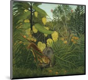 The Fight Between a Tiger and Buffalo, c.1908-Henri Rousseau-Mounted Art Print