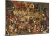 The Fight Between Carnival and Lent-Pieter Bruegel the Elder-Mounted Collectable Print