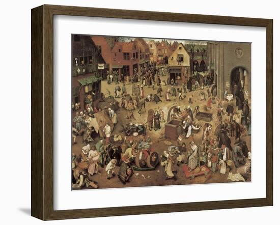 The Fight Between Carnival and Lent-Pieter Bruegel the Elder-Framed Art Print