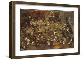 The Fight Between Carnival and Lent-Pieter Bruegel the Elder-Framed Giclee Print