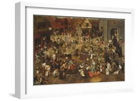 The Fight Between Carnival and Lent-Pieter Bruegel the Elder-Framed Giclee Print