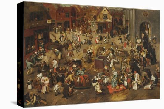 The Fight Between Carnival and Lent-Pieter Bruegel the Elder-Stretched Canvas