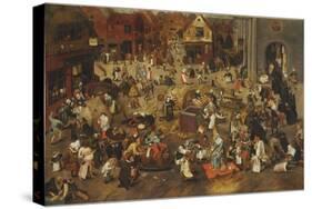 The Fight Between Carnival and Lent-Pieter Bruegel the Elder-Stretched Canvas