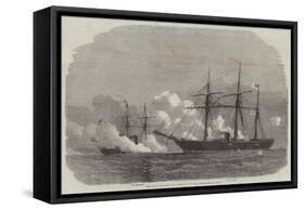 The Fight Between the Alabama and the Kearsarge-Edwin Weedon-Framed Stretched Canvas