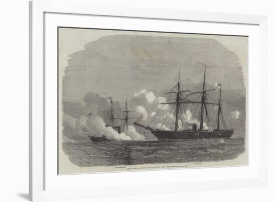 The Fight Between the Alabama and the Kearsarge-Edwin Weedon-Framed Giclee Print