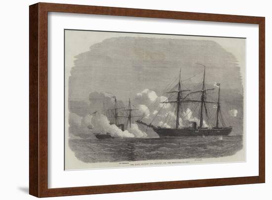 The Fight Between the Alabama and the Kearsarge-Edwin Weedon-Framed Giclee Print