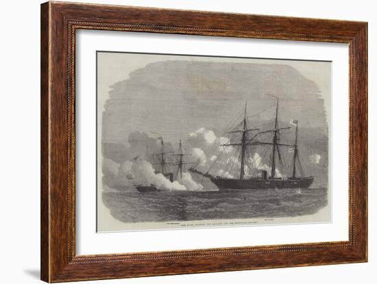 The Fight Between the Alabama and the Kearsarge-Edwin Weedon-Framed Giclee Print