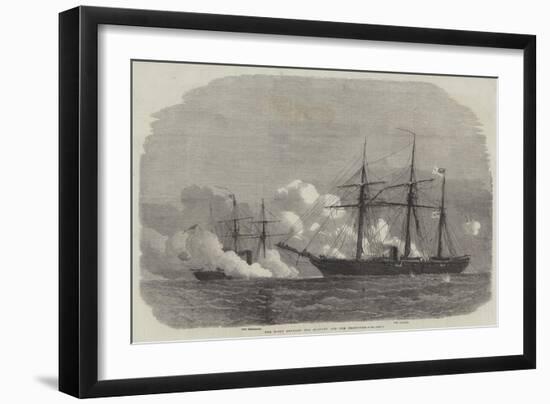 The Fight Between the Alabama and the Kearsarge-Edwin Weedon-Framed Giclee Print