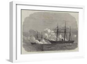 The Fight Between the Alabama and the Kearsarge-Edwin Weedon-Framed Giclee Print