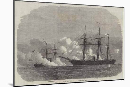 The Fight Between the Alabama and the Kearsarge-Edwin Weedon-Mounted Giclee Print