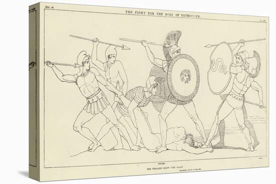 The Fight for the Body of Partoclus-John Flaxman-Stretched Canvas