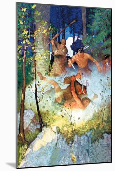 The Fight in the Forest-Newell Convers Wyeth-Mounted Art Print