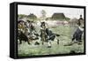 The Fight on Lexington Green, April 19, 1775, Beginning the Revolutionary War-null-Framed Stretched Canvas