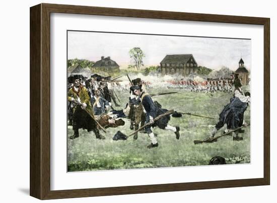 The Fight on Lexington Green, April 19, 1775, Beginning the Revolutionary War-null-Framed Giclee Print