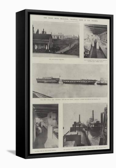 The Fight with Smallpox, Hospital-Ships in the Thames-null-Framed Stretched Canvas