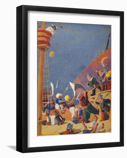 The Fight with the Corsairs, 1937-Sydney George Hulme Beaman-Framed Giclee Print
