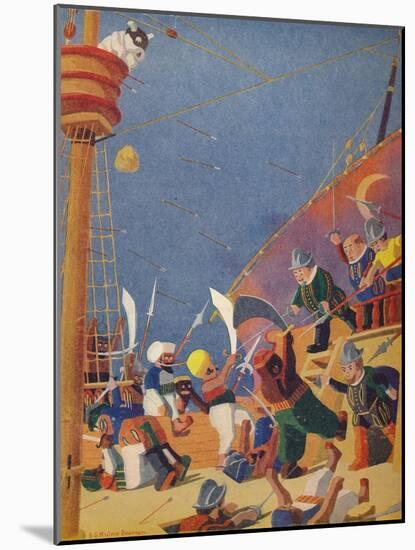 The Fight with the Corsairs, 1937-Sydney George Hulme Beaman-Mounted Giclee Print