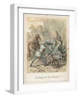 The Fight with the Dragon-Theodor Hosemann-Framed Giclee Print