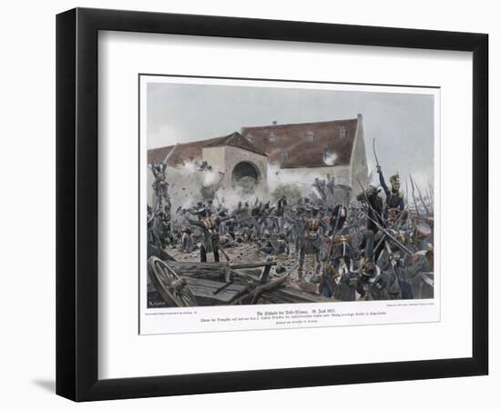 The Fighting at la Haye-Sainte-R Knoetel-Framed Art Print