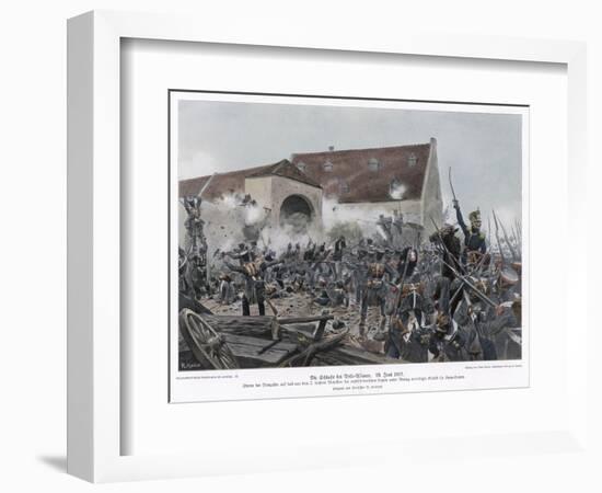 The Fighting at la Haye-Sainte-R Knoetel-Framed Art Print