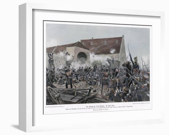 The Fighting at la Haye-Sainte-R Knoetel-Framed Art Print