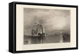 The Fighting Téméraire, engraved by Willmore-Joseph Mallord William Turner-Framed Stretched Canvas