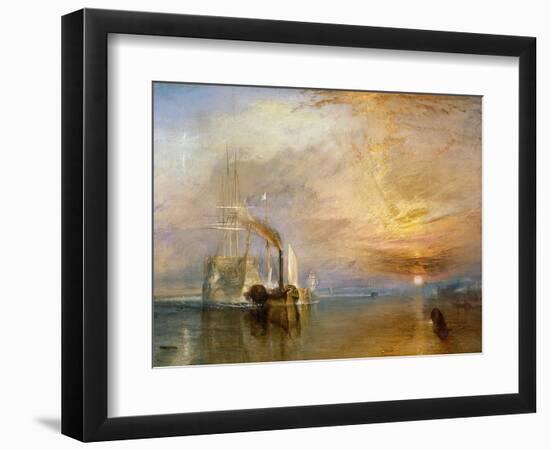 The "Fighting Temeraire" Tugged to Her Last Berth to be Broken Up, Before 1839-J^ M^ W^ Turner-Framed Premium Giclee Print