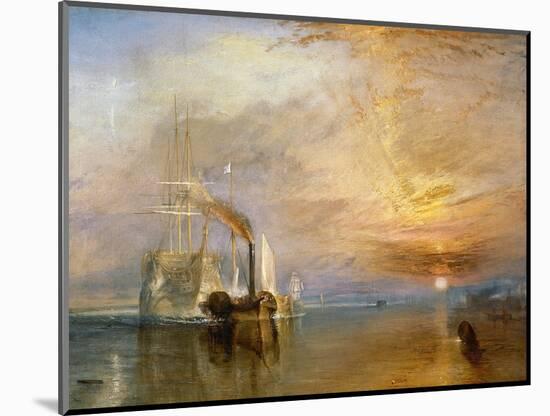 The "Fighting Temeraire" Tugged to Her Last Berth to be Broken Up, Before 1839-J^ M^ W^ Turner-Mounted Premium Giclee Print