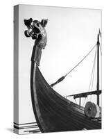 The Figurehead of the Viking Longship "Hugin" at Pegwell Bay Kent England-null-Stretched Canvas