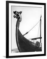 The Figurehead of the Viking Longship "Hugin" at Pegwell Bay Kent England-null-Framed Photographic Print
