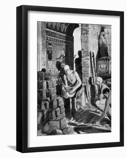 The Final Interior Decoration and Sealing of Tutankhamun's Tomb, Egypt, 1325 BC-Fortunino Matania-Framed Giclee Print