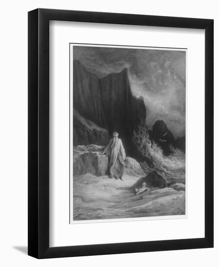 The Finding of King Arthur, Illustration from 'Idylls of the King' by Alfred Tennyson (Engraving)-Gustave Doré-Framed Giclee Print