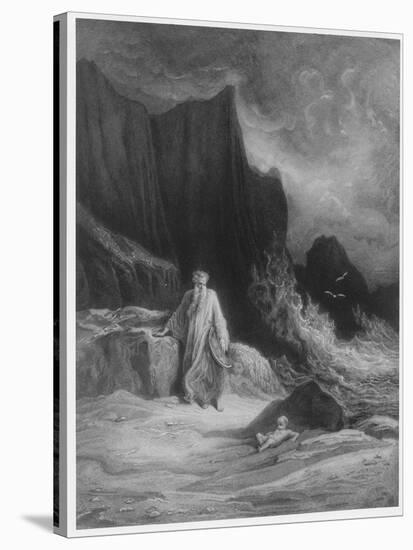 The Finding of King Arthur, Illustration from 'Idylls of the King' by Alfred Tennyson (Engraving)-Gustave Doré-Stretched Canvas