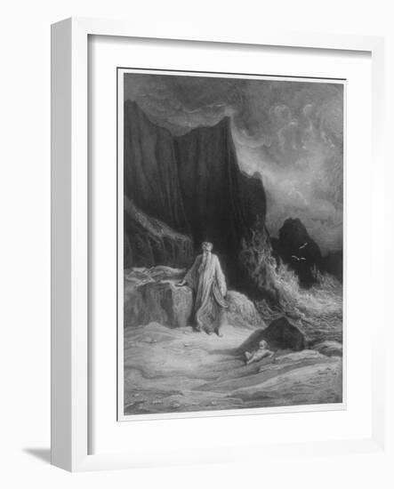 The Finding of King Arthur, Illustration from 'Idylls of the King' by Alfred Tennyson (Engraving)-Gustave Doré-Framed Giclee Print