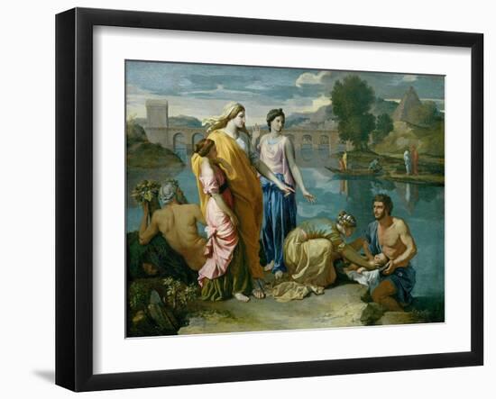 The Finding of Moses, 1638-Nicolas Poussin-Framed Giclee Print