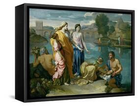 The Finding of Moses, 1638-Nicolas Poussin-Framed Stretched Canvas