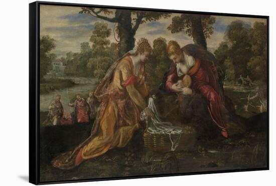 The Finding of Moses, c.1555-75-Jacopo Robusti Tintoretto-Framed Stretched Canvas