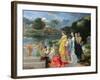 The Finding of Moses, c.1650-Sebastien Bourdon-Framed Giclee Print