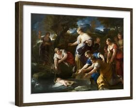 The Finding of Moses, c.1685-1690-Luca Giordano-Framed Giclee Print