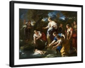 The Finding of Moses, c.1685-1690-Luca Giordano-Framed Giclee Print