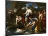 The Finding of Moses, c.1685-1690-Luca Giordano-Mounted Giclee Print