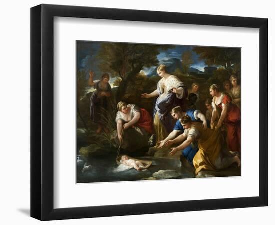 The Finding of Moses, c.1685-1690-Luca Giordano-Framed Premium Giclee Print