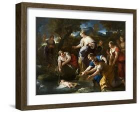 The Finding of Moses, c.1685-1690-Luca Giordano-Framed Giclee Print