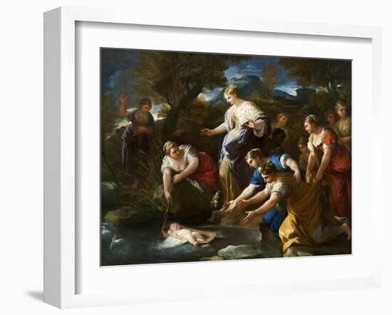 The Finding of Moses, c.1685-1690-Luca Giordano-Framed Giclee Print