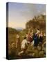 The Finding of Moses-Cornelis Van Poelenburgh Or Poelenburch-Stretched Canvas