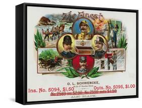 The Finest Brand Cigar Box Label, Coast Guard, Fireman, Postman, and Policeman-Lantern Press-Framed Stretched Canvas
