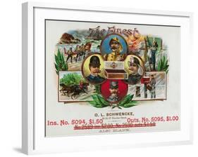 The Finest Brand Cigar Box Label, Coast Guard, Fireman, Postman, and Policeman-Lantern Press-Framed Art Print