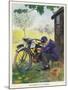 "The Finest of All Hobbies", a Boy Tinkers with His Motor Bike-Algernon Fovie-Mounted Art Print