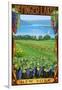 The Finger Lakes, New York - Vineyard Scene-Lantern Press-Framed Art Print